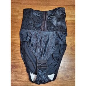 vintage sears hook & eye shapewear Black Floral Size M Style 23248